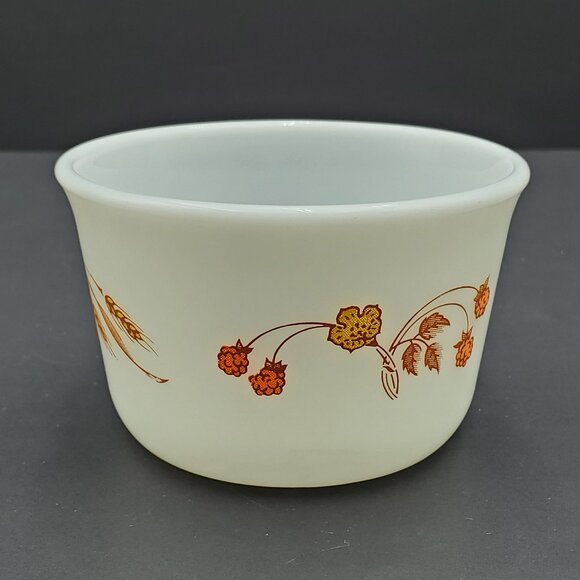 Pyrex Harvest Home Open Sugar Bowl Coffee Cup Wheat Yellow Orange Flowers - Picture 5 of 12
